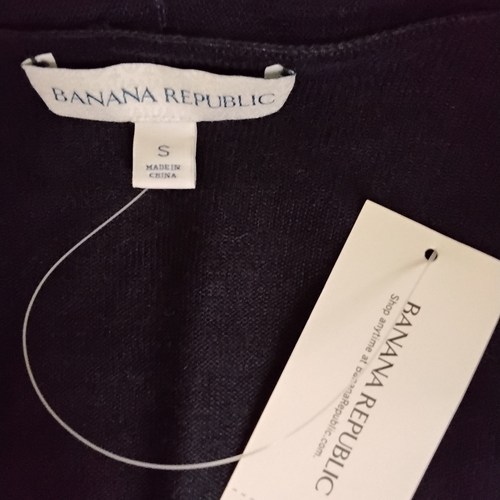 Banana Republic NWT Women’s S Black Open Front Lightweight Cardigan Sweater - Picture 5 of 6